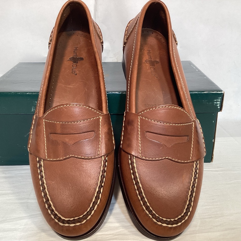Tan Leather Penny Loafers By Hunt Club Men’s Size 8 1/2